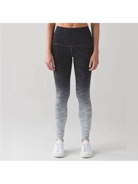 Lululemon Wunder Under Hi-Rise Leggings Ombre Space Dye Black Deep Coal. Size 4